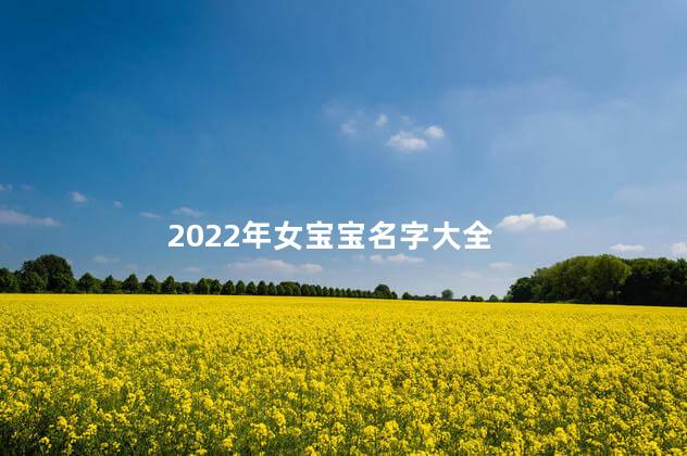 2022年女宝宝名字大全