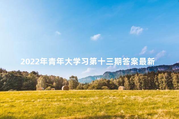 2022年青年大学习第十三期答案最新分享，青年大学习心得体会