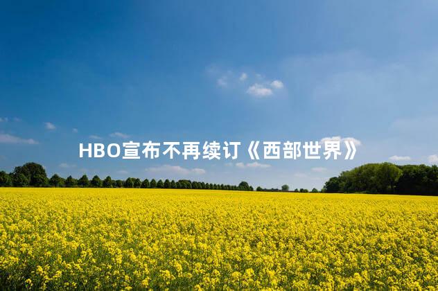 HBO宣布不再续订《西部世界》