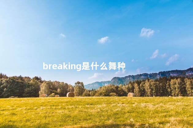 breaking是什么舞种