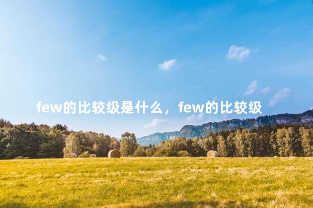 few的比较级是什么，few的比较级和最高级