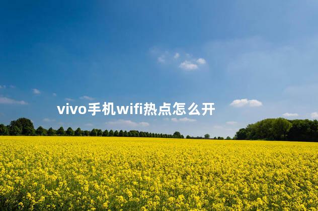 vivo手机wifi热点怎么开