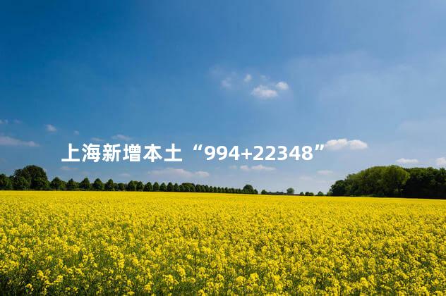 上海新增本土“994+22348”