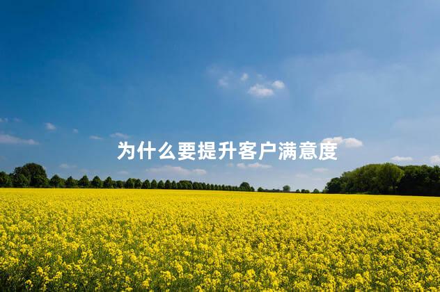 为什么要提升客户满意度