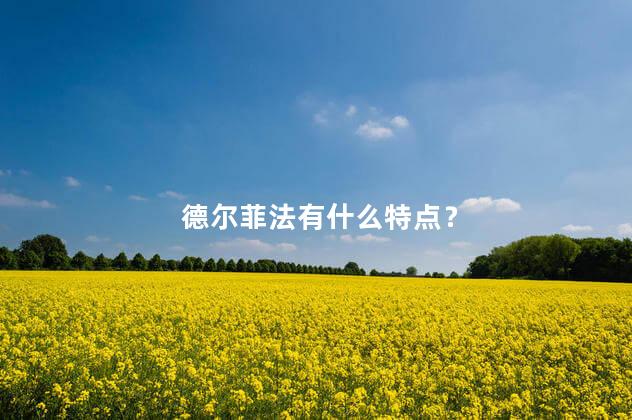 德尔菲法有什么特点？