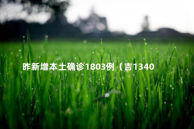 昨新增本土确诊1803例（吉1340例